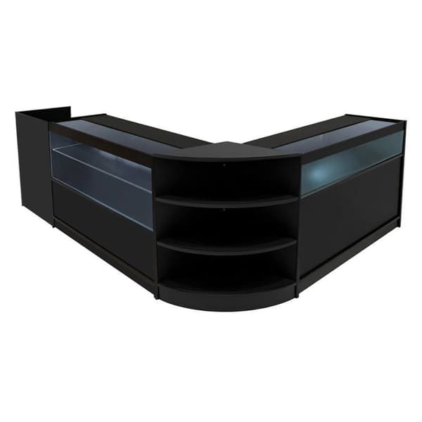 Låsebar salgsdisk MDF Sort LED Sæt B1200 C1200 LM60 TB60 Svart