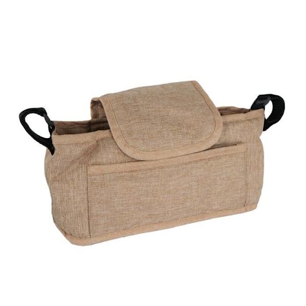 Sac Caddy för Barnvagn - Beige - För Hund - Praktisk - Velcro Justering - Utomhus Beige