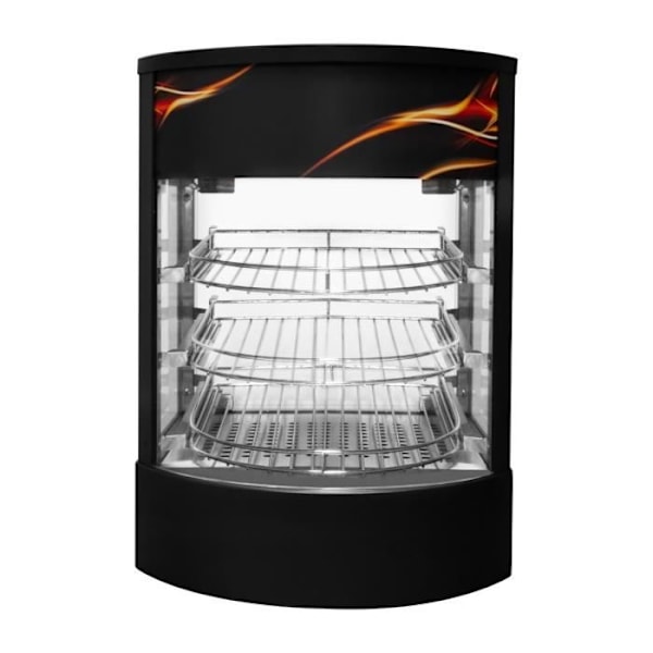 Lämmitetty vitriini pizzalle ja ruoalle - MONSTER - 3 tasoa - Lämpötila 30° - 85°C Svart
