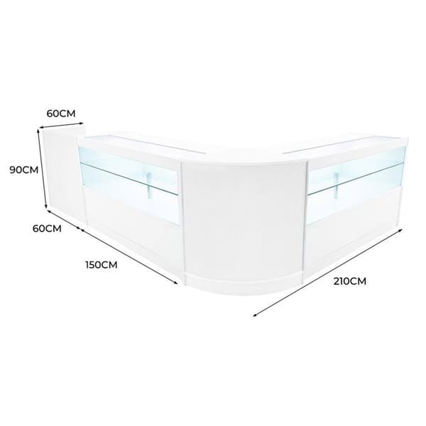 Låsebare MDF Hvid Salgsborde med LED Sæt C1500 CM60 TB60 beige