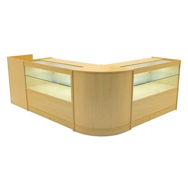 Låsebare MDF Ahorn Salgsborde med LED Sæt C1200 CM60 TB60 beige