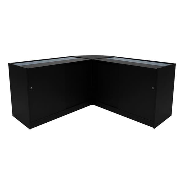 Comptoir for salg med låsbare skuffer i sort MDF med LED Samlet Iris B1200 CM60 Svart