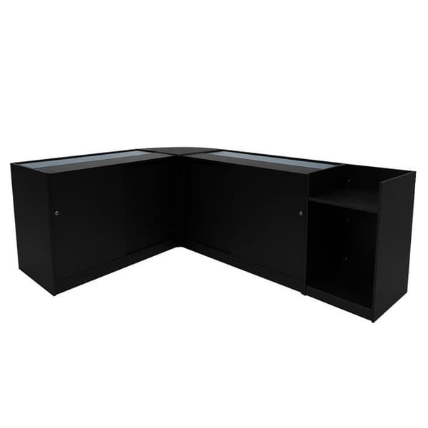 Salgstank med låsbar MDF Sort LED Sæt K1200 C1200 LM60 TB60 Svart