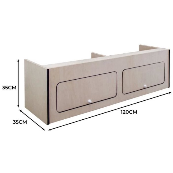 Opbevaringsskab - MDF - 120 cm x 35 cm x 35 cm - 2 døre - Soft Close-hængsler Brun svart