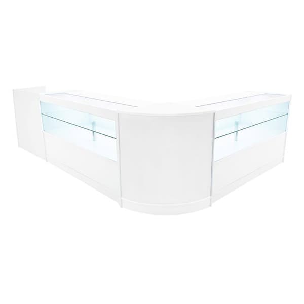 Låsebare MDF Hvid Salgsborde med LED Sæt C1500 CM60 TB60 beige