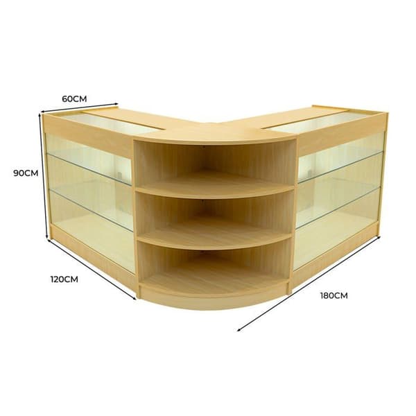 Salgscounter med lås i MDF Ahorn med LED Apollo K1200 LM60セット beige