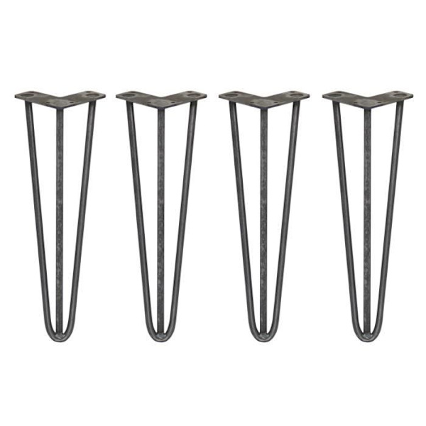 Pöydän jalat - SKISKI - JALKAT - 40,6 cm - Luonnon teräs - Paksuus 12 mm