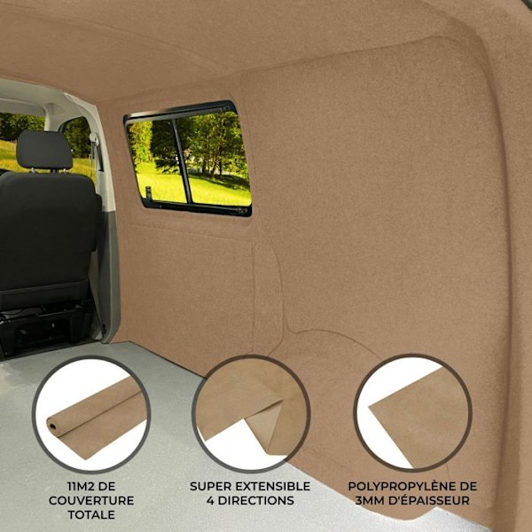 Beige Sisävuori 2m Kuorma-auto Villa Verhoilu Beige