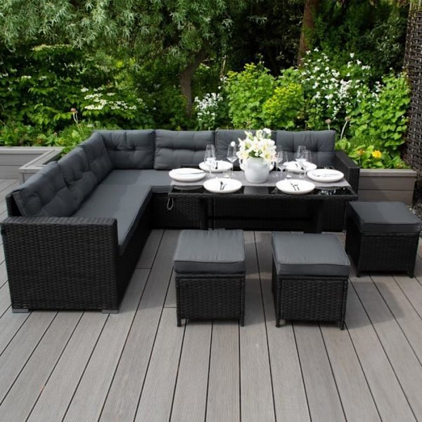 Havemøbler & rattan kiste - MONSTERSHOP - Rummelig og modstandsdygtig - 582L Sort Svart