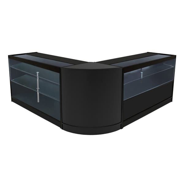 Comptoir med låsbare salg i MDF i sort LED Sæt Hera K1500 C1500 CM60 Svart