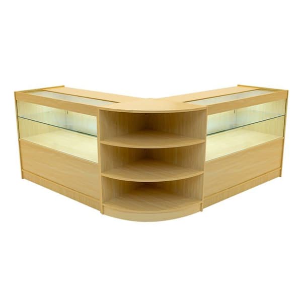 Salgsbord med låsbare skuffer, LED Ahorn, Andromeda Sæt C1200 LM60 beige