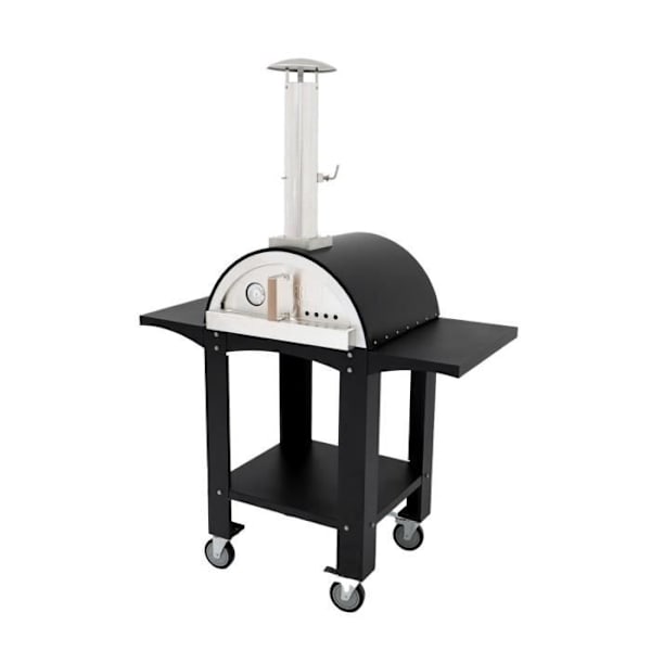 Pizzaugn - MONSTERSHOP - Extra stor - 2 integrerade bänkskivor - Svart - 1200 Watt Svart