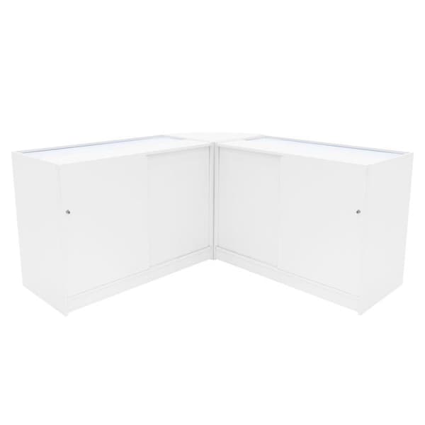 Comptoir for salg med lås i hvid MDF med LED, sæt Theseus B1200 LM60 Vit
