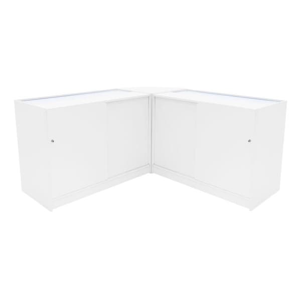 Comptoir med låsbare salgsplader Hvid med LED Andromeda C1200 LM60 Vit