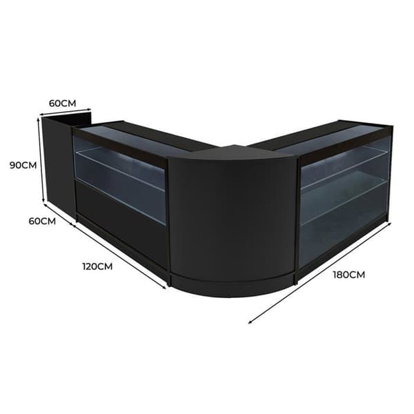 Salgsskranker med lås i sort MDF LED Sæt K1200 C1200 CM60 TB60 Svart