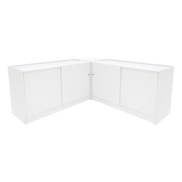 Försäljningsdiskar med lås i vit MDF med LED-set Selene C1500 CM60 Vit