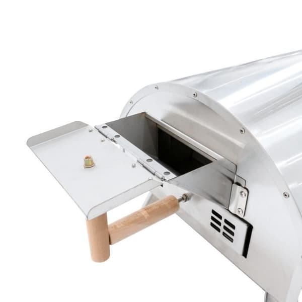 Premium Utomhusugn Extra stor pizzadiameter 35 cm Silver Wood Fire Charcoal BBQ Grå