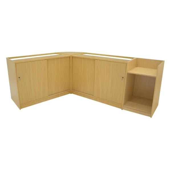 Salgspult med låsbare skuffer MDF Ahorn LED Sæt B1200 C1200 LM60 TB60 beige