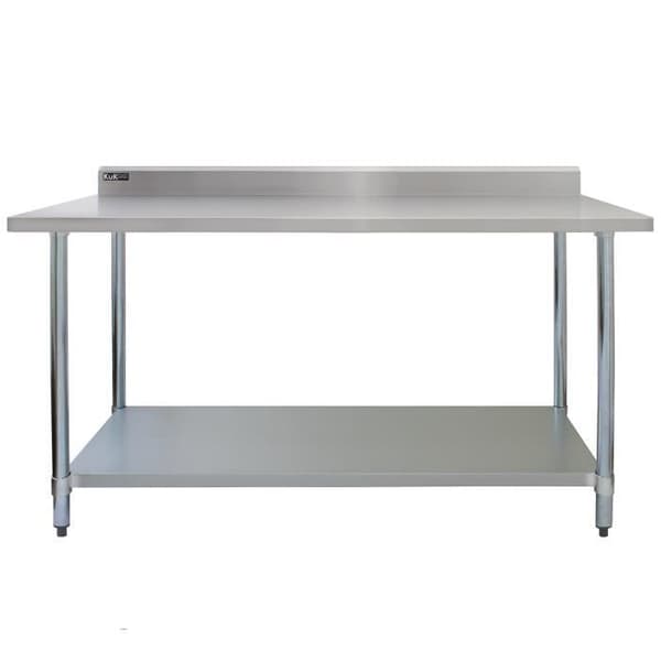 Arbejdsbænk i rustfrit stål - KuKoo - 150 cm bred - Grå