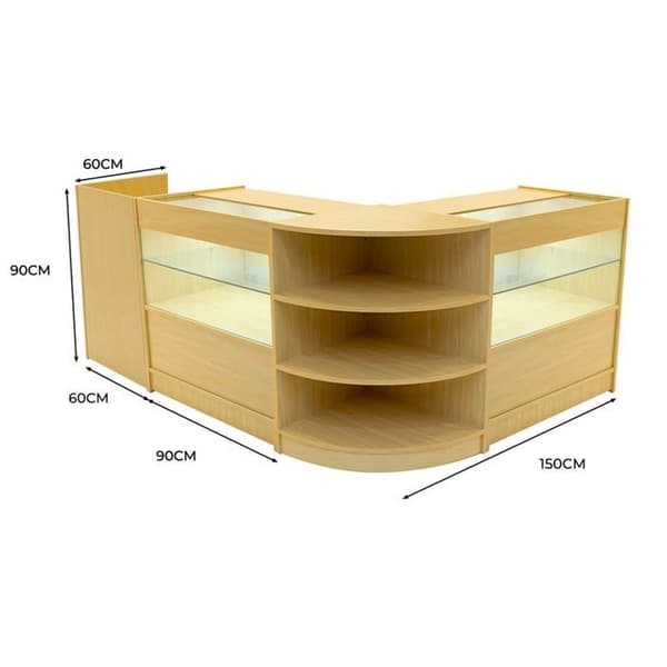 Låsebar Salgsdisk Ahorn med LED Sæt C900 LM60 TB60 beige