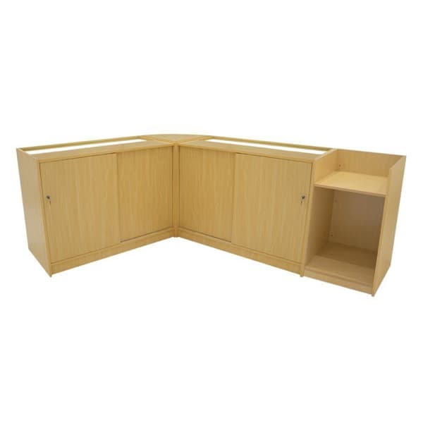 Låsebare MDF Ahorn Salgsborde med LED Sæt C1200 CM60 TB60 beige