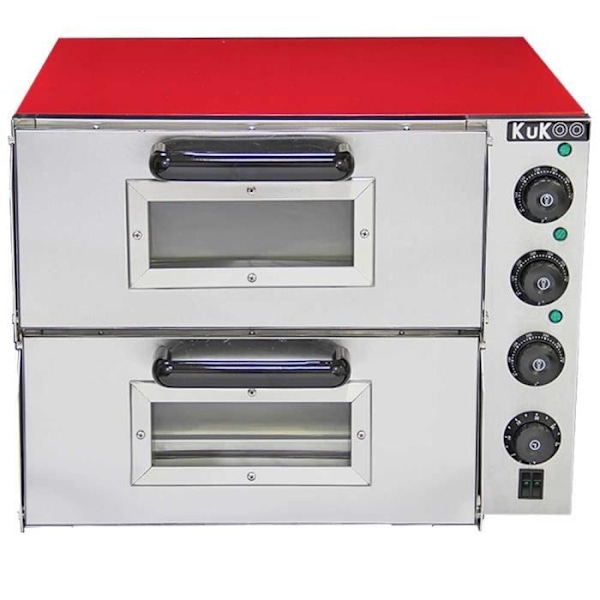 KuKoo 40cm Professionell elektrisk pizzaugn, dubbelkammare