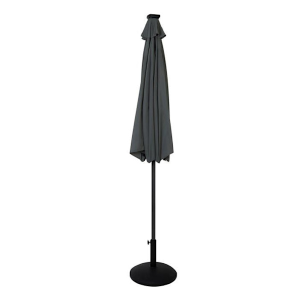 LED Solparasol 2,7 m Grå & Betonfod Have Terrasse Grå