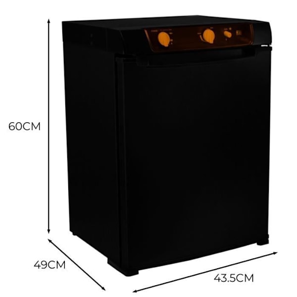 Tri-Mixed Absorption Jääkaappi 43L CC, AC & Gas Steel Camping Caravan Mini Bar Van Svart