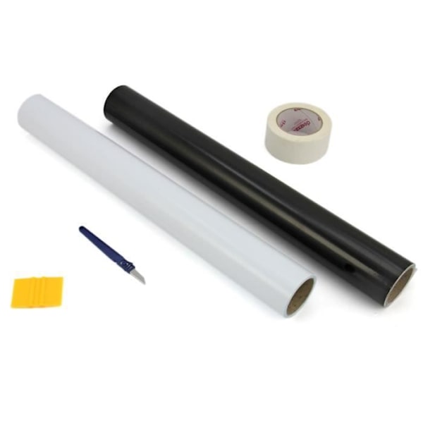 Kit tillbehör för vinylskärning - Ej specificerad - Ej specificerad - Kniv - Spackel - 2 rullar vinyl Svart