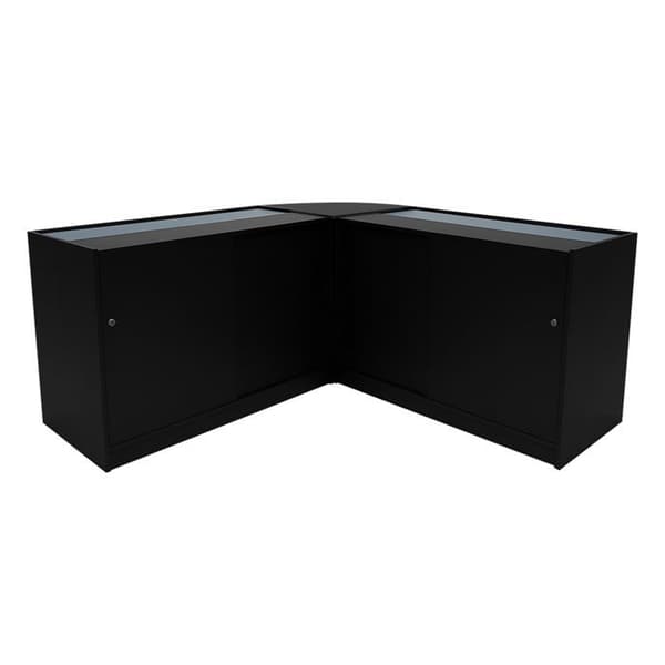 Comptoir for Salg med LED Låsbar Sort Andromeda C1200 LM60 Svart