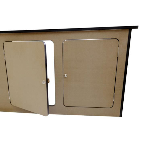 Keittiö Vaneri MDF 18 mm - Campervan Camping-Car T4 T5 - Integroitu viinihylly - Ruskea kastanj