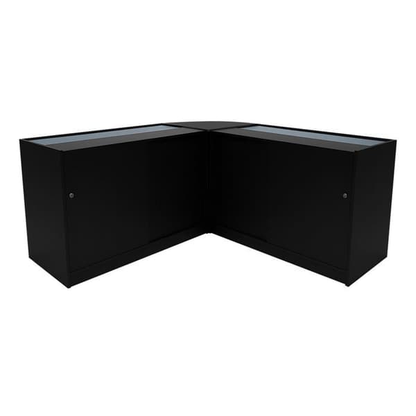 Comptoir med låsbare salg i MDF i sort LED Sæt Hera K1500 C1500 CM60 Svart