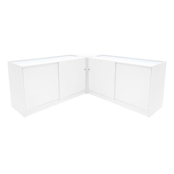 Comptoir med låsbare salg MDF Hvid LED Sæt Triton K1500 B1500 CM60 Vit
