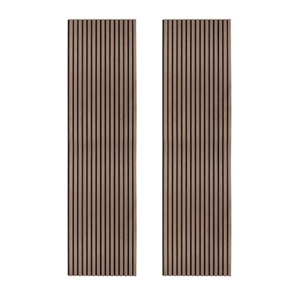 2 x Akustiske vægpaneler i mørk valnød dekorativ finér 240cm/60cm Mörk Valnöt