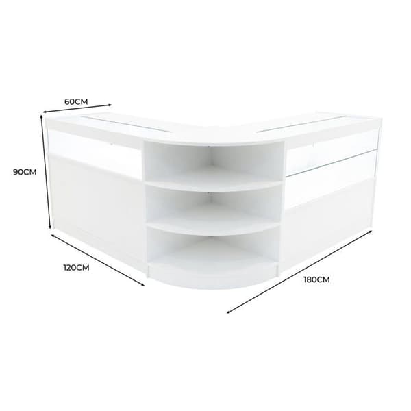 Salgsskab med lås MDF Hvid LED Sæt Harmonia B1200 C1200 LM60 Vit