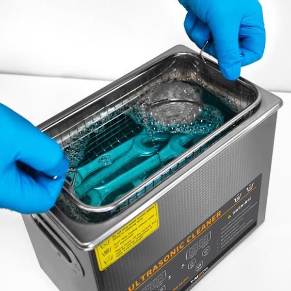 Ultrasonic Cleaner 6L - T-Mech - Smykker Disc Dele Værktøj - Sølvstål Pengar