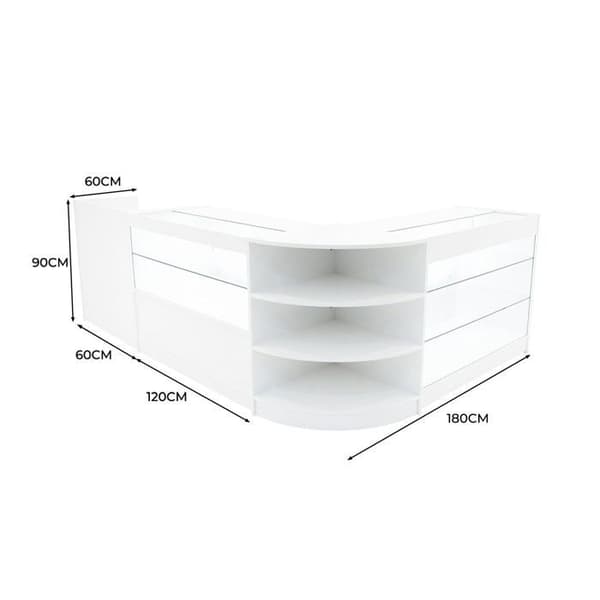 Säkerhetsförsäljningställ MDF Vit LED Set K1200 C1200 LM60 TB60 Vit