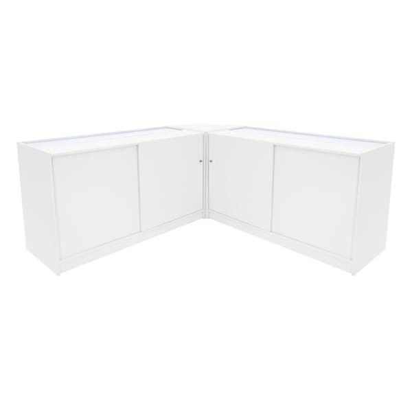 Salgskommode med låsbar MDF i hvid med LED, Apollo K1500 LM60 Vit
