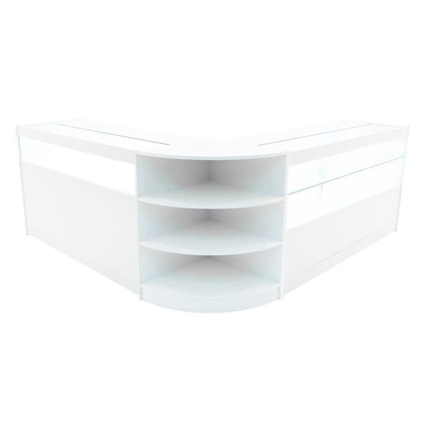Låsbart Salgsbord MDF Hvid LED Sæt Harmonia B1500 C1500 LM60 beige