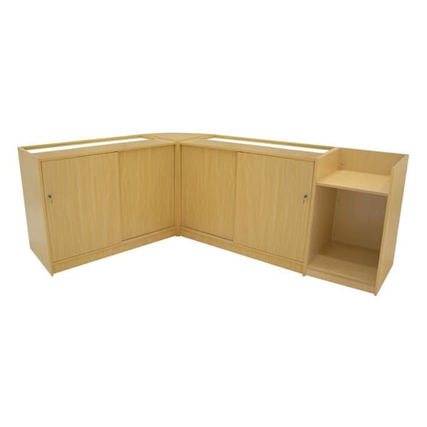 Låsebart salgsbord Ahorn med LED Sæt C1200 LM60 TB60 beige