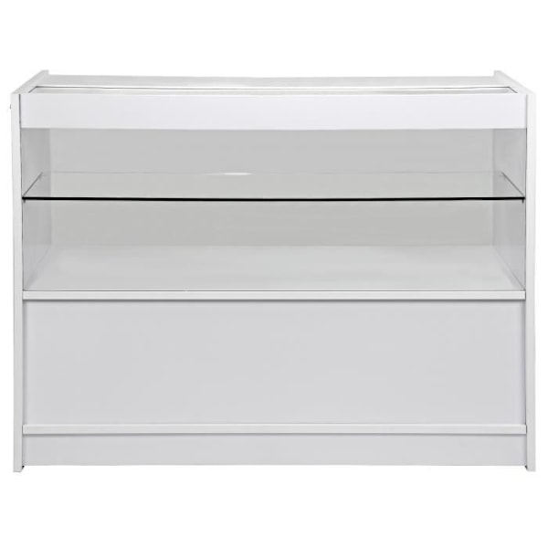 MonsterShop – White Merchandise Presentation Counter Showcase C1200 Vit