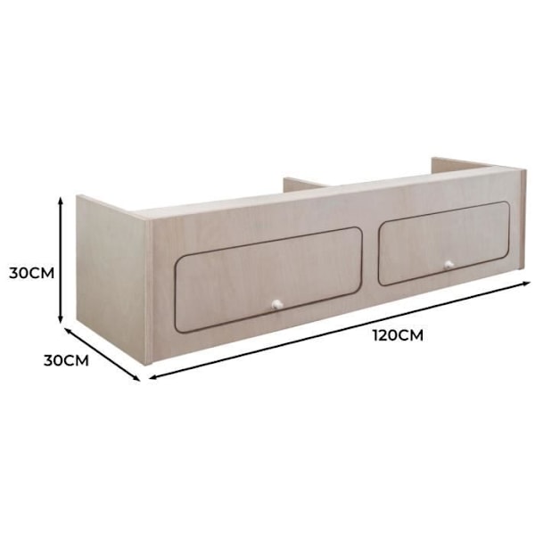 Opbevaringsskab - MDF - 120 cm x 30 cm x 30 cm - 2 døre - Soft Close - Sikker kastanj