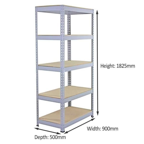 Rayonnage - Q-Rax - Grå - 90cm x 182,5cm - Metal - Easy montering
