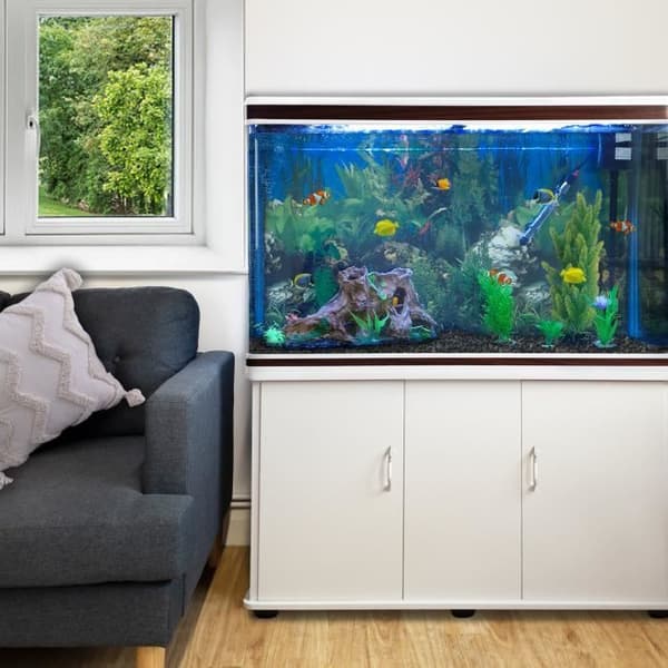 Akvarium - MonsterShop - 300 Liter - Vit - Rektangulär - Vit Stödmöbel Vit