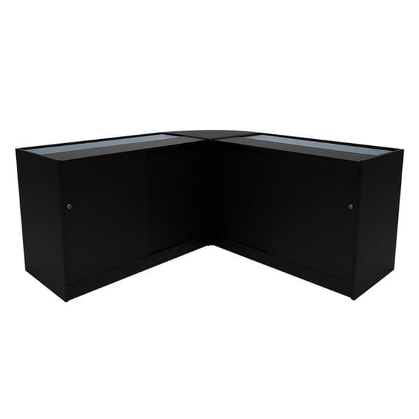 Comptoir med låsbare salg, sort med LED, Sæt Adonis B1200, C1200, CM60 Svart