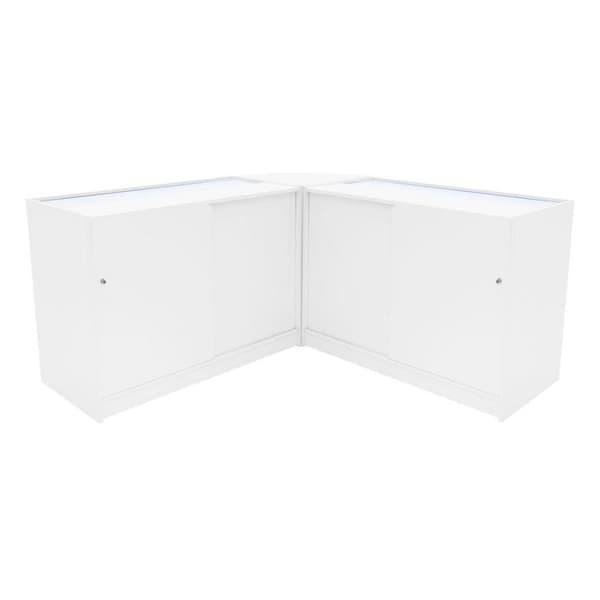 Comptoir med låsbare salg i hvid MDF med LED Helios K1200 CM60 beige