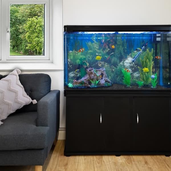 Akvarium - 300 liter - Sort - Møbel - Glas Svart