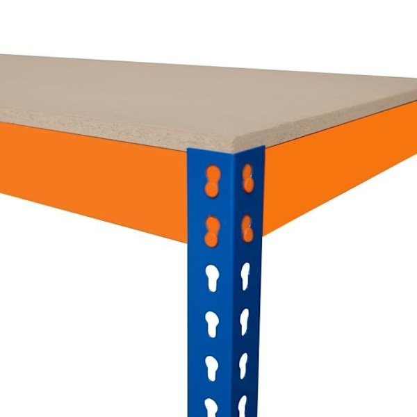 Etableret i 3 niveauer Værksted Garage Gør-det-selv 300 kg pr. hylde 120 x 60 x 90 cm Blå & Orange