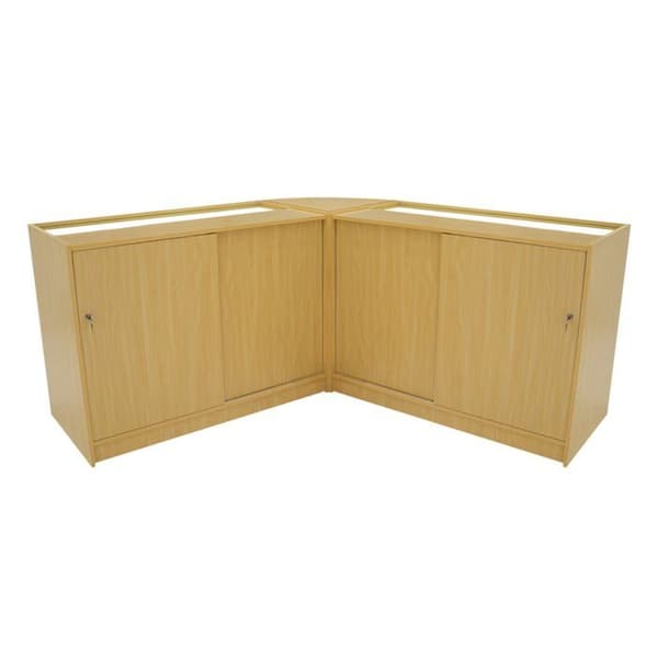 Säkerhetsförvaringsdisk i MDF Lönn med LED Set Selene C1200 CM60 beige