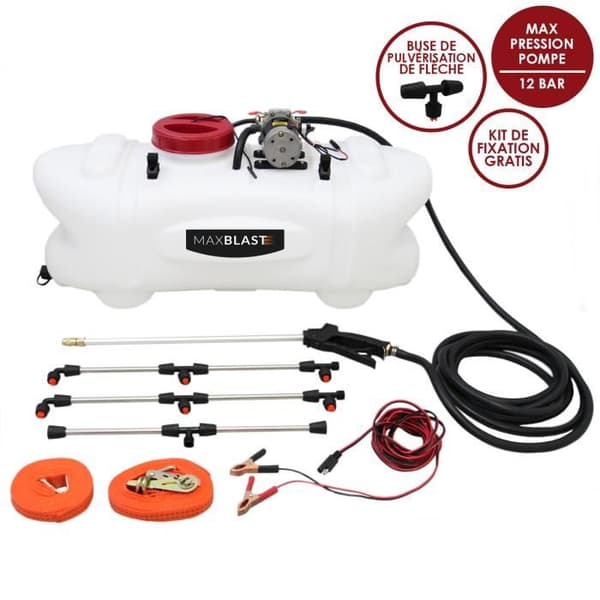 Pulvérisator - 100L - 12V - 12 bar - 6 spjutsmunstycken